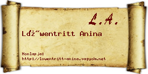 Löwentritt Anina névjegykártya